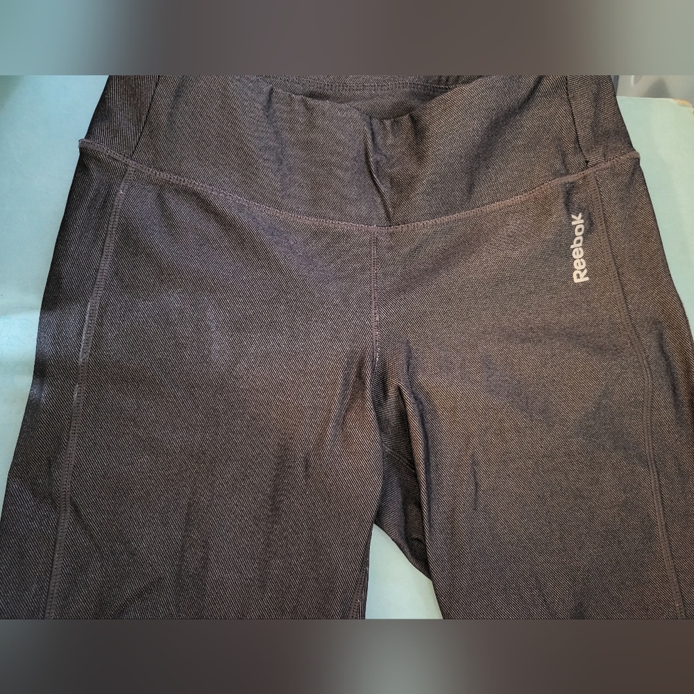 Ladies Reebok Denim Look Ruched Leggings sz M